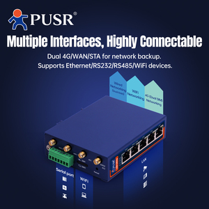 PUSR Dual Qualcomm Industrial Cellular Router 5 * Ethernet + RS232 + RS485 4G LTE Router Sim Card Modem WiFi Router USR-G806p - Product Image 4