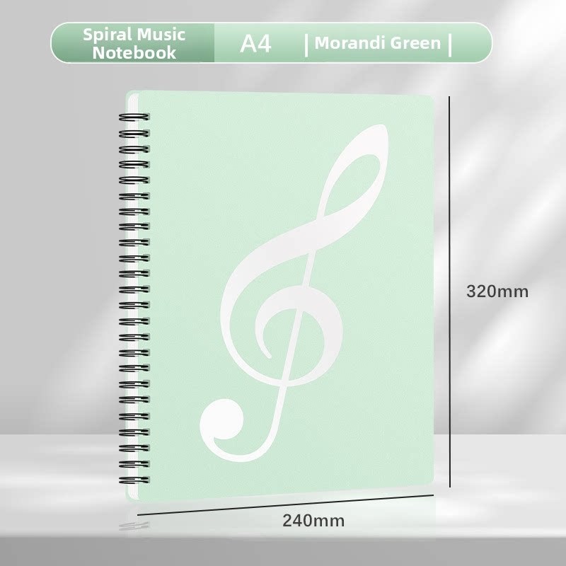 Music Note Pattern - Morandi Green