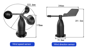 RenkeThreeカップ風速計パルスアナログRS485出力風速センサーアルミニウム - Product Image 6