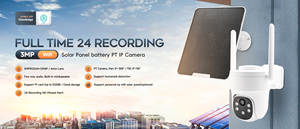 24hours Recording 3MP Wireless WIFI <strong>Camera</strong> AOV 9000mAh Chargeable Battery Solar-Powered with Solar Panel SD Slot Two-way Talk - Product Image 3