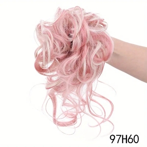 女性のためのカーリーロングテール乱雑な弾性ヘアピンバンと新しいスタイルの卸売カーリー人工毛シュシュ