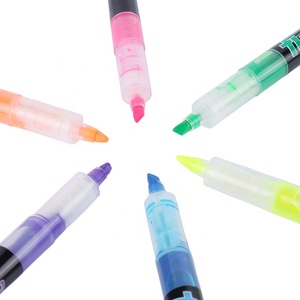 BECOL, bolígrafos Resaltadores multicolores promocionales, rotulador resaltador de punta de cincel fluorescente con logotipo personalizado para estudiantes