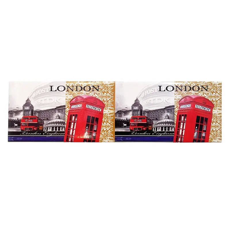 Venta caliente turista Londres Francia París imanes de hojalata foto personalizada recuerdo imanes de nevera