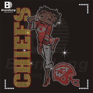 Aangepaste Bettyboop Strass Warmteoverdracht Voor T-Shirts Diy Nfl Sportteam Logo <span class=keywords><strong>Iron</strong></span>-<span class=keywords><strong>On</strong></span> <span class=keywords><strong>Transfers</strong></span> Meisje Kleding Ontwerp - Product Image 1