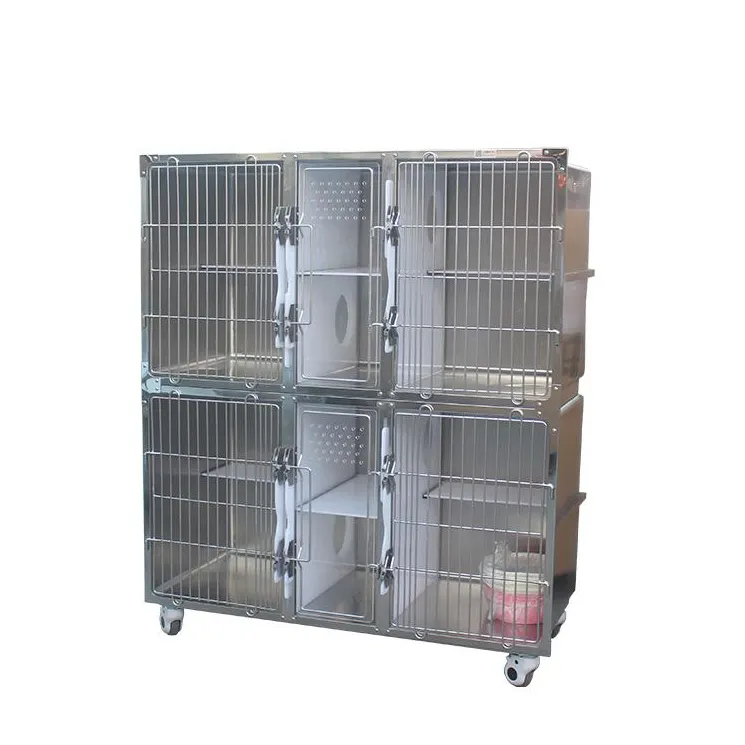 YSVET1500M Ysenmed 304 Stainless steel animal cage for vet hospital cat condo vet cage medical pet dog kennel cages for vet