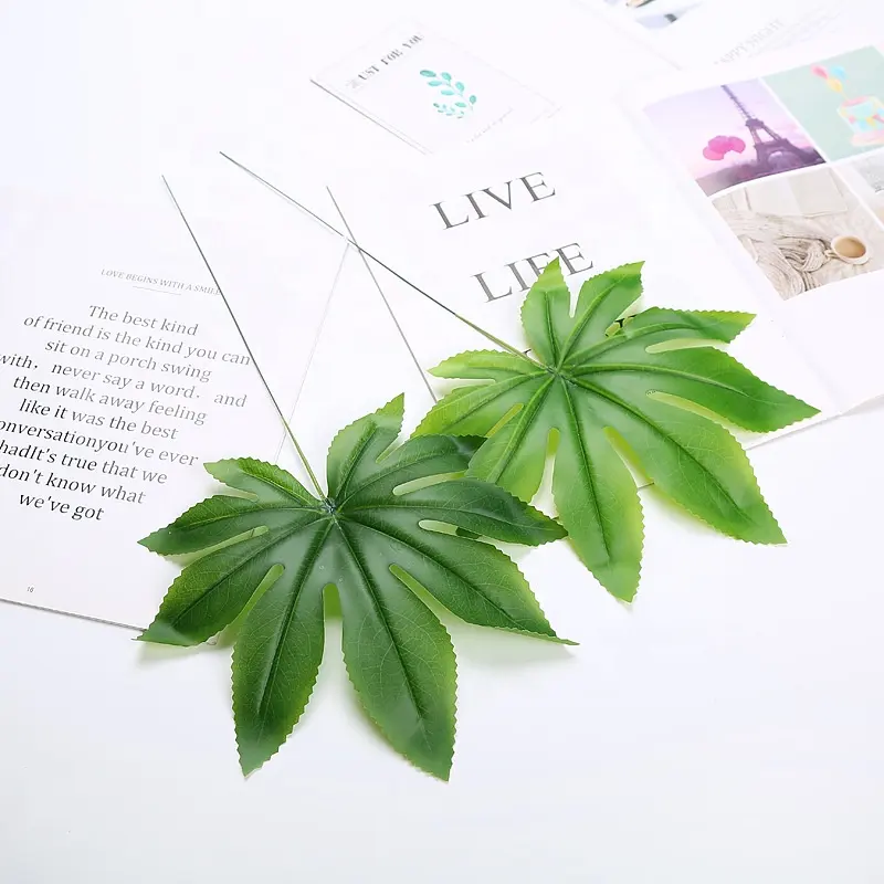 Cheap simulation plant photo props fruit shop artificial decorative leaves single piece simulation star anise leaf