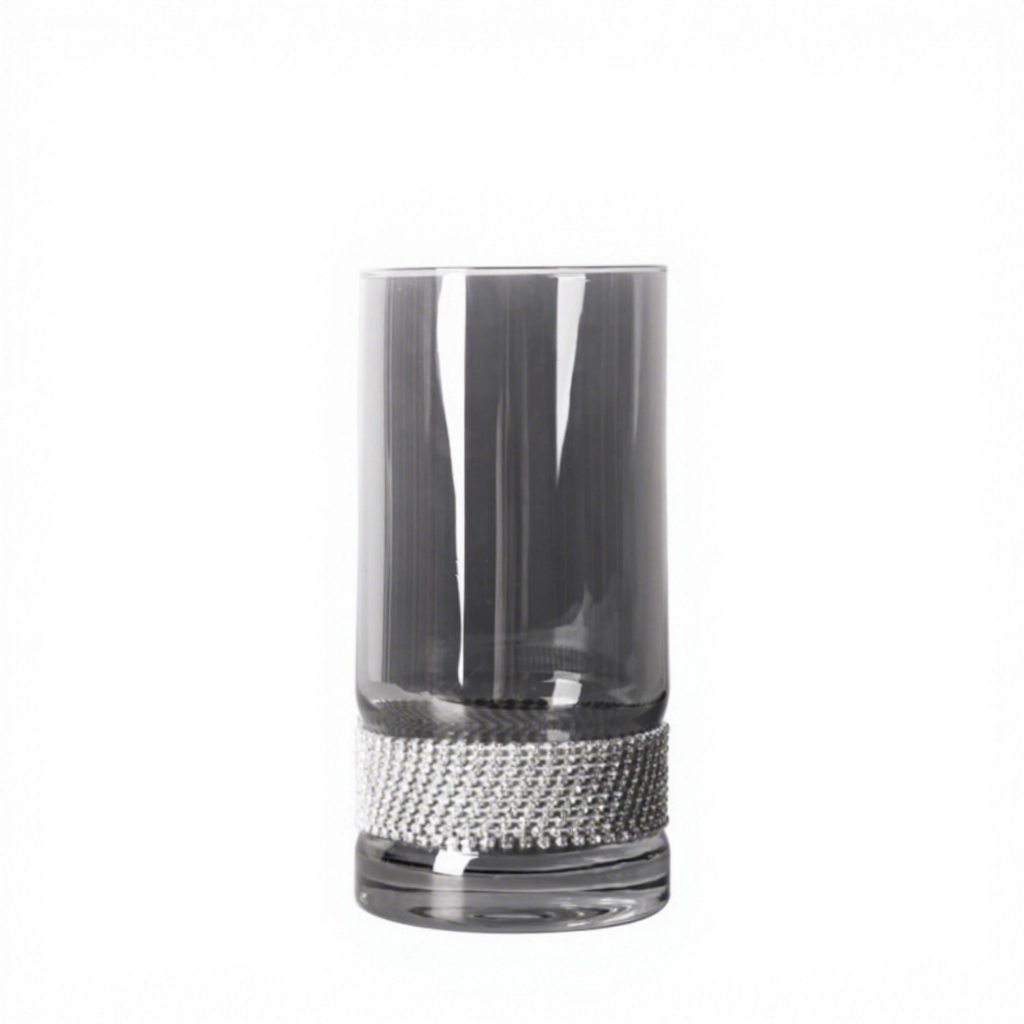 Tasse haute et droite - gris fumée argenté diamant