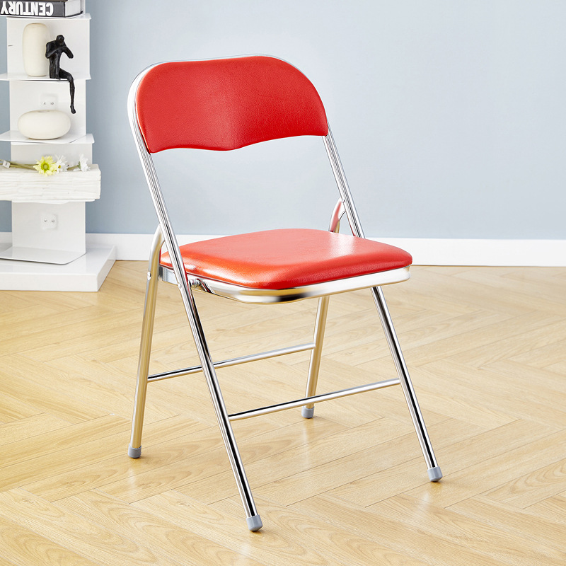 Electroplated silver frame with red leather surface
