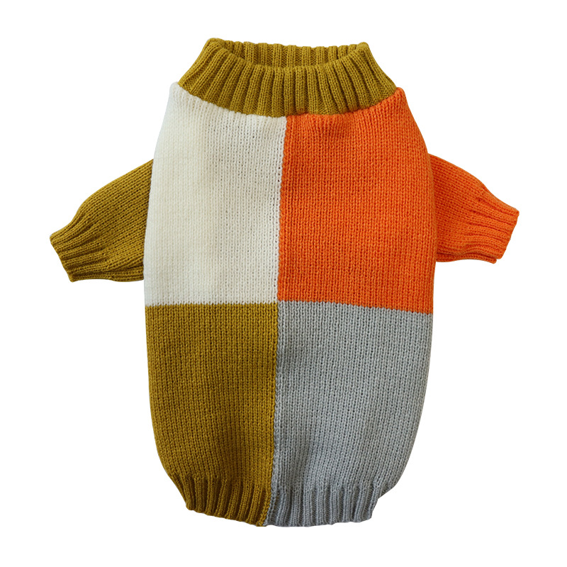 Pull bloc - vert orange gris