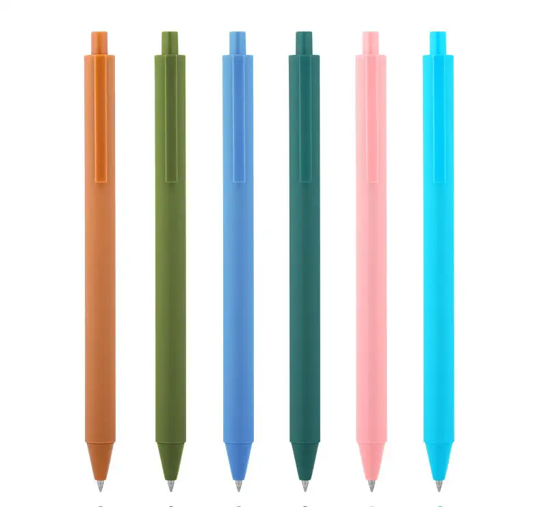 5pc 0.5mm Refill Drawing Sketching Writing Highlight Fineliner Journaling Note Colorful Click Rubberized Retractable Gel Ink Pen