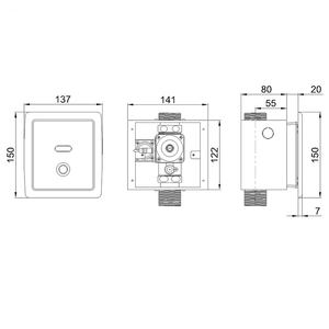 Sensor de descarga de inodoro comercial para automóvil, válvula de descarga de doble botón de ahorro de agua para inodoro - Product Image 3