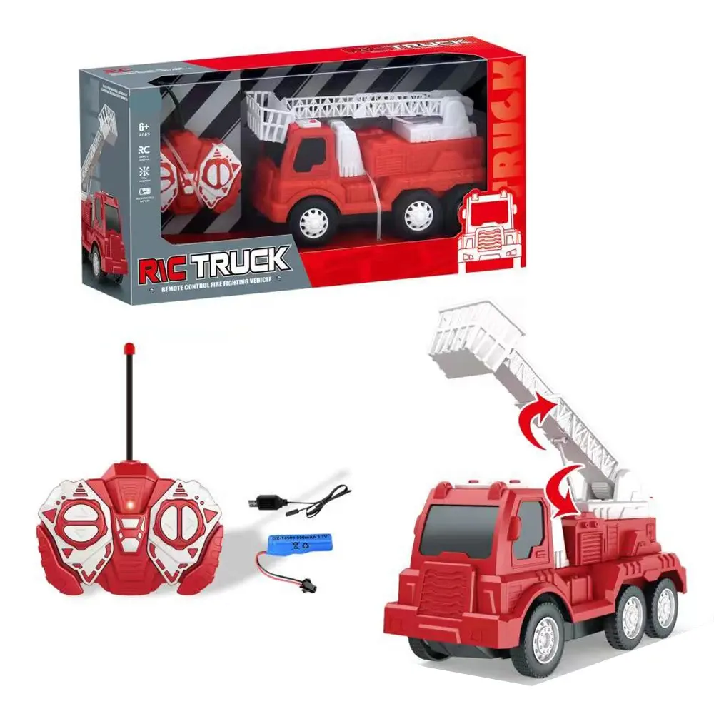 Hw 1:20 4ch Afstandsbediening Speelgoed Truck Met Ladder Techniek Auto Brandbestrijding Brandweerman Rc Brandweerwagen R C Brandweerwagen