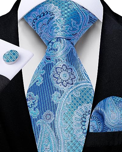 Sky blue paisley