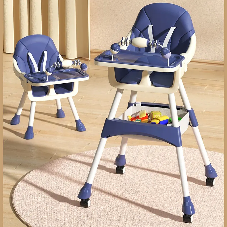 Sillas multifunción de plástico con bolsillo para bebés, asiento portátil para comer con respaldo alto para niños, gran oferta, venta al por mayor