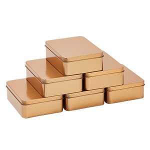 Altın dikdörtgen Metal gıda sınıfı teneke çerezler teneke çay kutusu özel baskı teneke kutu - Product Image 3