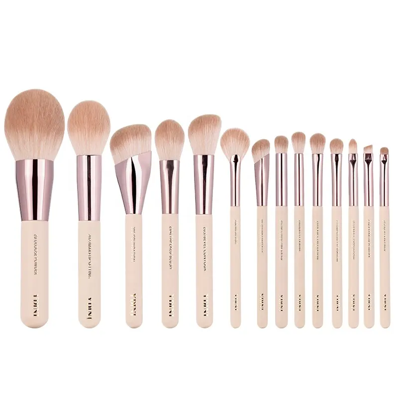 YDINI Hot-venda Amostra Grátis Fornecer Vegan cabelo sintético Make Up Brushes Alta qualidade Pink Makeup Brush Set Em Stock