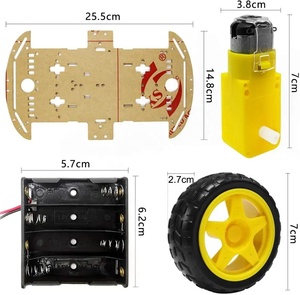 Kit telaio per auto robot intelligente 4WD con scatola batteria encoder velocità motore TT e viti per kit auto giocattolo puzzle fai da te Arduino - Product Image 3