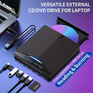 Werkspreis 7 in 1 externes CD/DVD-Laufwerk externer für Laptop DVD-Writer-Laufwerk Brenner Leser-Player für Windows 7/8/10/11