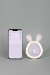 Cartoon Cute Rabbit Timer Wecker Smart Light Intelligente Sensor LED Wake Up Nachtlicht uhr bestes Geschenk - Product Image 4