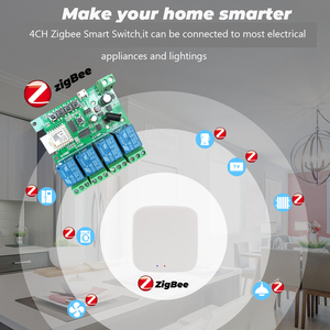 4 Channel Tuya <strong>Zigbee</strong> Smart Switch Module DIN Rail Remote <strong>Control</strong> RF433 Receiver WIfi Relay Works with Alexa Google <strong>Zigbee</strong> Hub - Product Image 3