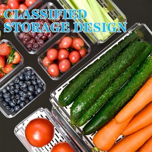 10 confezioni Organizer frigorifero impilabile Organizer contenitori con coperchi senza prodotti BPA contenitori per la conservazione della frutta