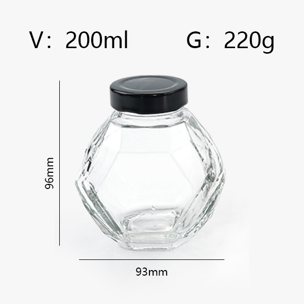 clear with metal lid