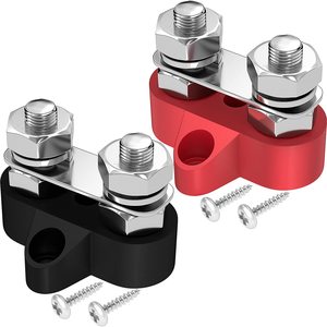 Bus Bar 12V Battery Wire Power Distribution Terminal Block M8 <strong>Dual</strong> Studs Junction Block Post <strong>Busbar</strong> for Auto Car Marine Boat - Product Image 1