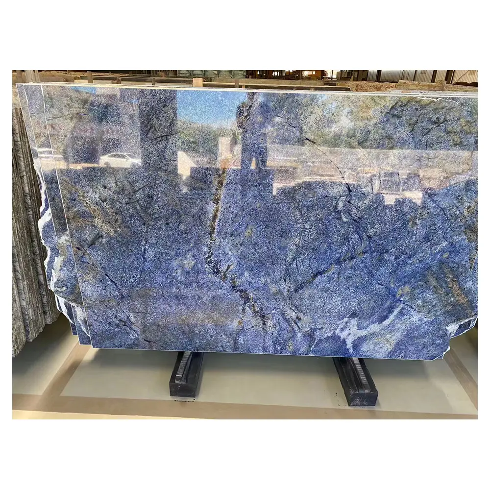Natural stone sodalite azul marble slab blue bahia granite natural brazilian lapis lazuli azul namibia