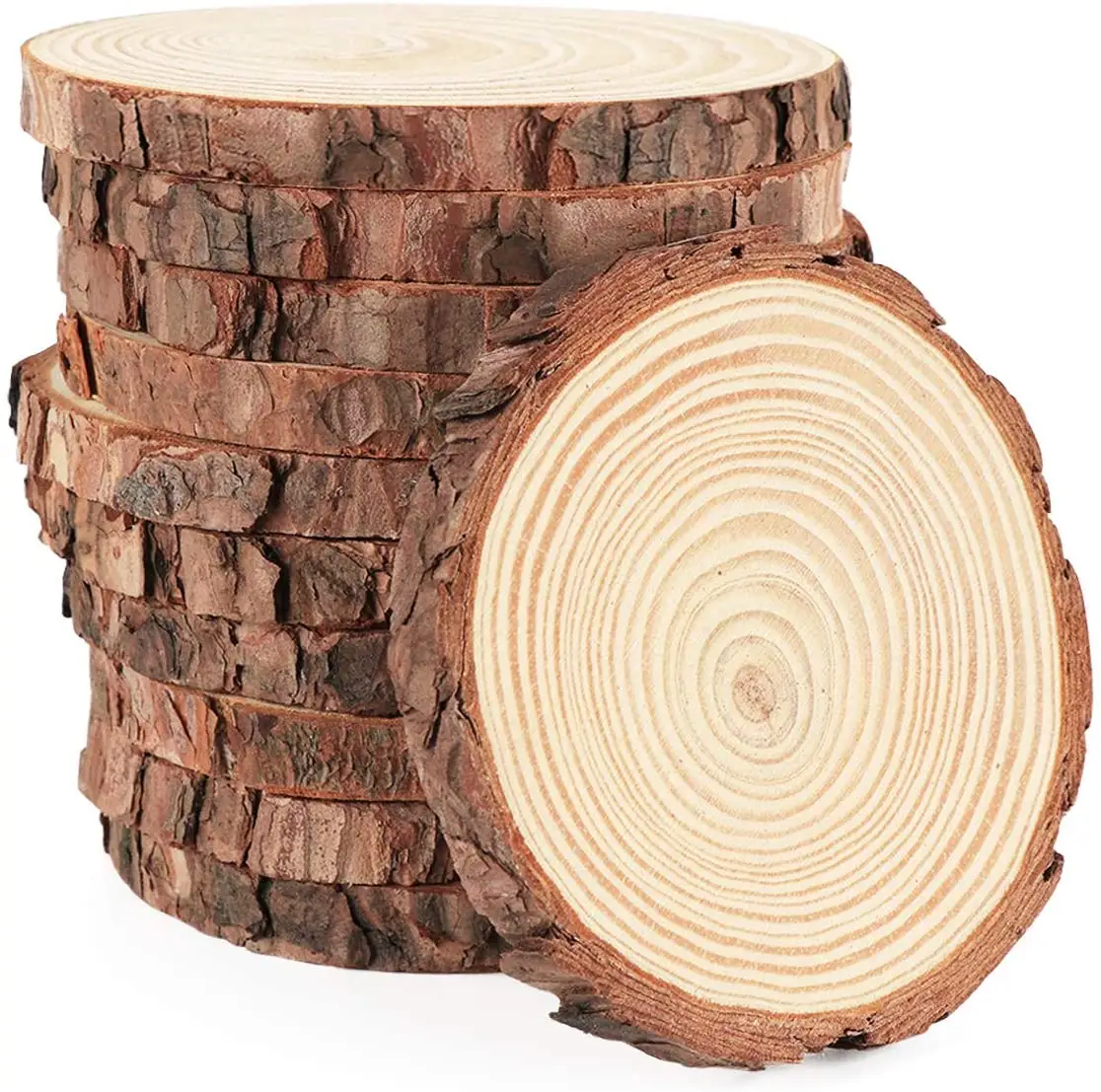 Tondi di legno non finiti all'ingrosso lastra addensata naturale con portacandele in legno di pino corteccia