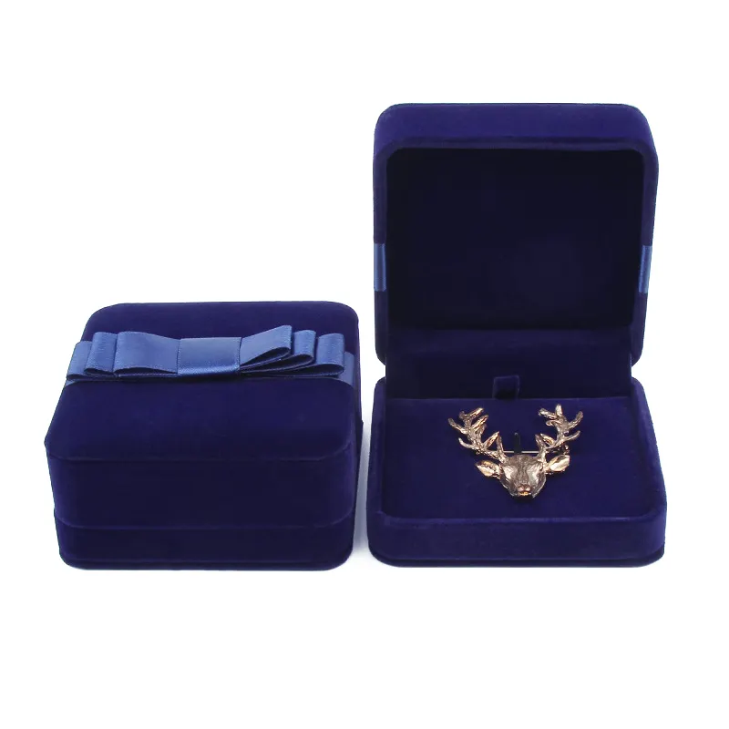 Épingles à nœud papillon de luxe Broche Présentoir Boîte-cadeau Porte-bijoux en velours
