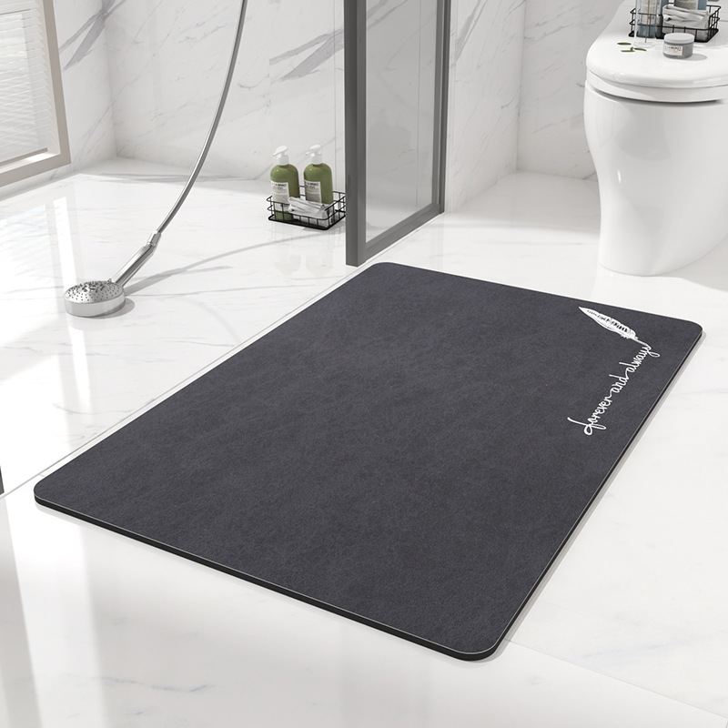 Rainbow Fleece Bath Mat - Feather Navy Blue