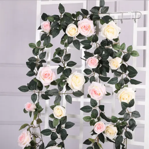 Guirlande de roses et d'eucalyptus artificielles, 1 pièce, fausse couronne, feuilles de vigne, fausses fleurs, pivoines, DIY bricolage