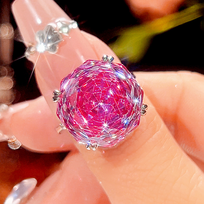 adjustable size Rose red ring