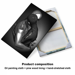 Hiện đại kim loại hình tác phẩm nghệ thuật trừu tượng vải Áp phích vài bức tranh tường phòng khách trang trí nhà không khung bức tranh - Product Image 4