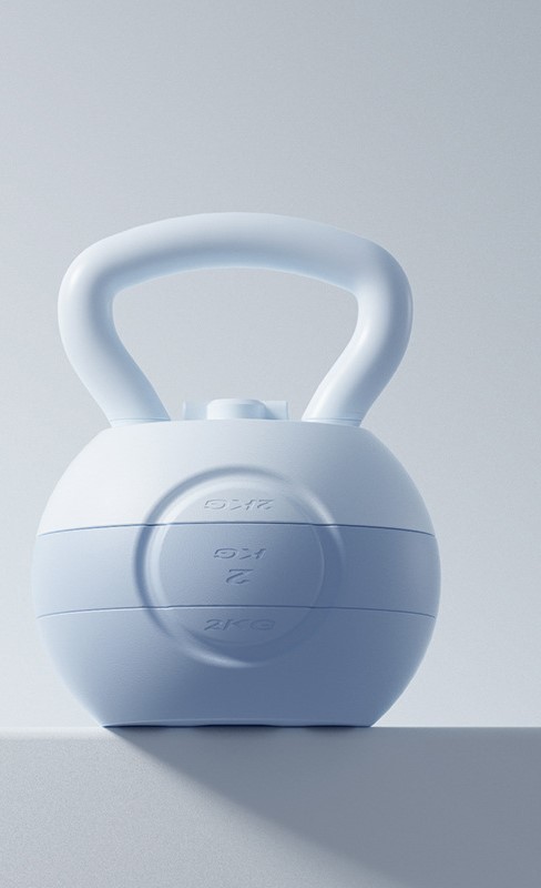 Kettlebell bleu de 2 à 6 kg - poids ajustable