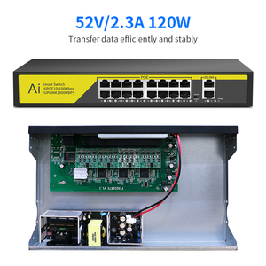สวิตช์เครือข่าย OEM/ODM POE 16พอร์ต10/100Mbps IEEE 802.3 Af/At สำหรับกล้อง IP กล้องวงจรปิดระบบรักษาความปลอดภัย NVR เครือข่ายไร้สาย - Product Image 2