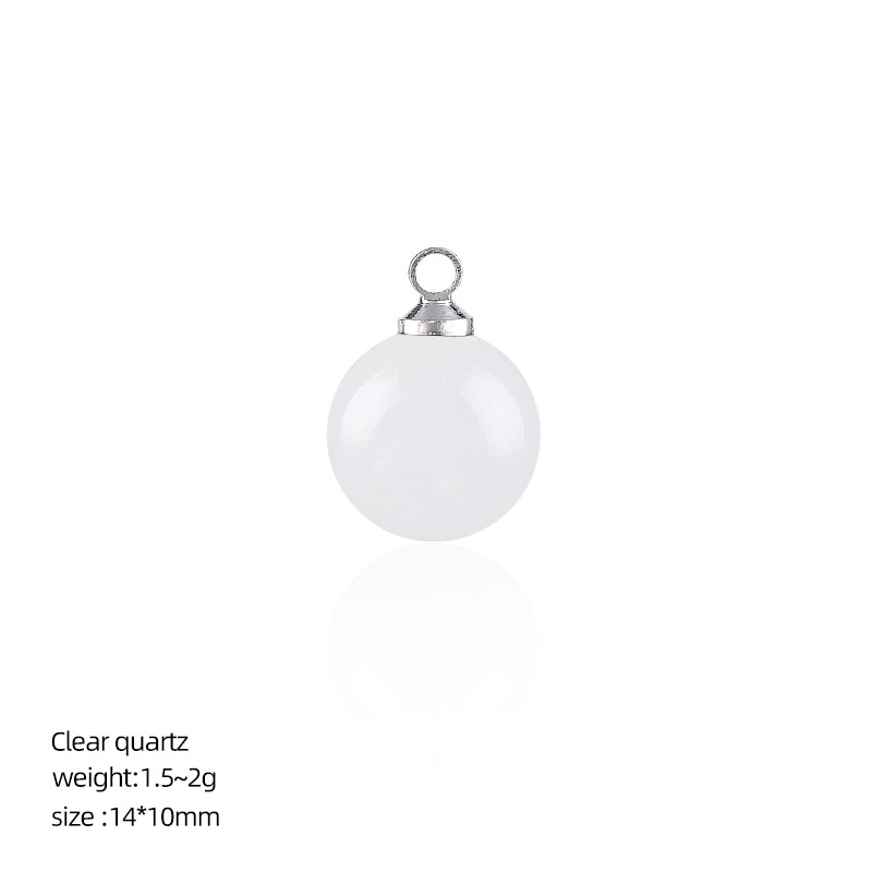 Pendentif rond 10mm en cristal blanc