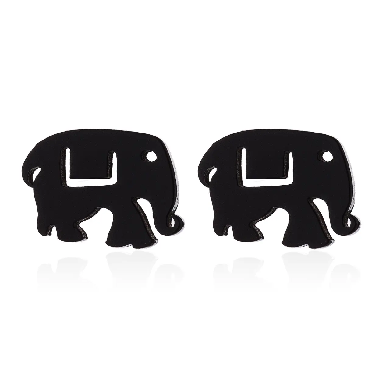 Pendientes de elefante de nuevo diseño para mujer, bonitos accesorios de regalo de comercio de animales de acero inoxidable, moda de aniversario