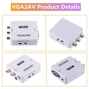 1080P VGA2AV CVBS RCA迷你视频盒，带3.5毫米音频输入VGA至AV 3RCA转换器适配器，适用于台式笔记本电脑至电视显示器 - Product Image 4