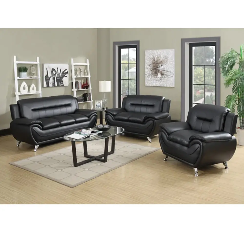 Winforce classique PU américain combinaison luxe moderne canapé canapé 1 2 3 places salon meubles en cuir canapé ensemble