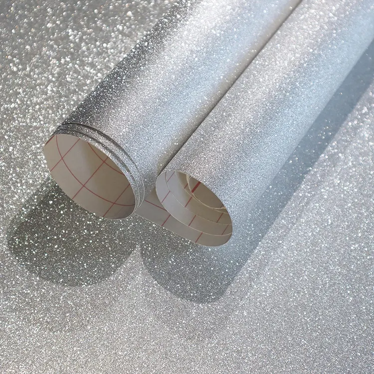 Vinyl Peel Stick Weihnachten Glitter Wallpaper Aufkleber DIY Geschenk PVC Dekoration Film Selbst klebende abnehmbare Sparkling Wallpaper