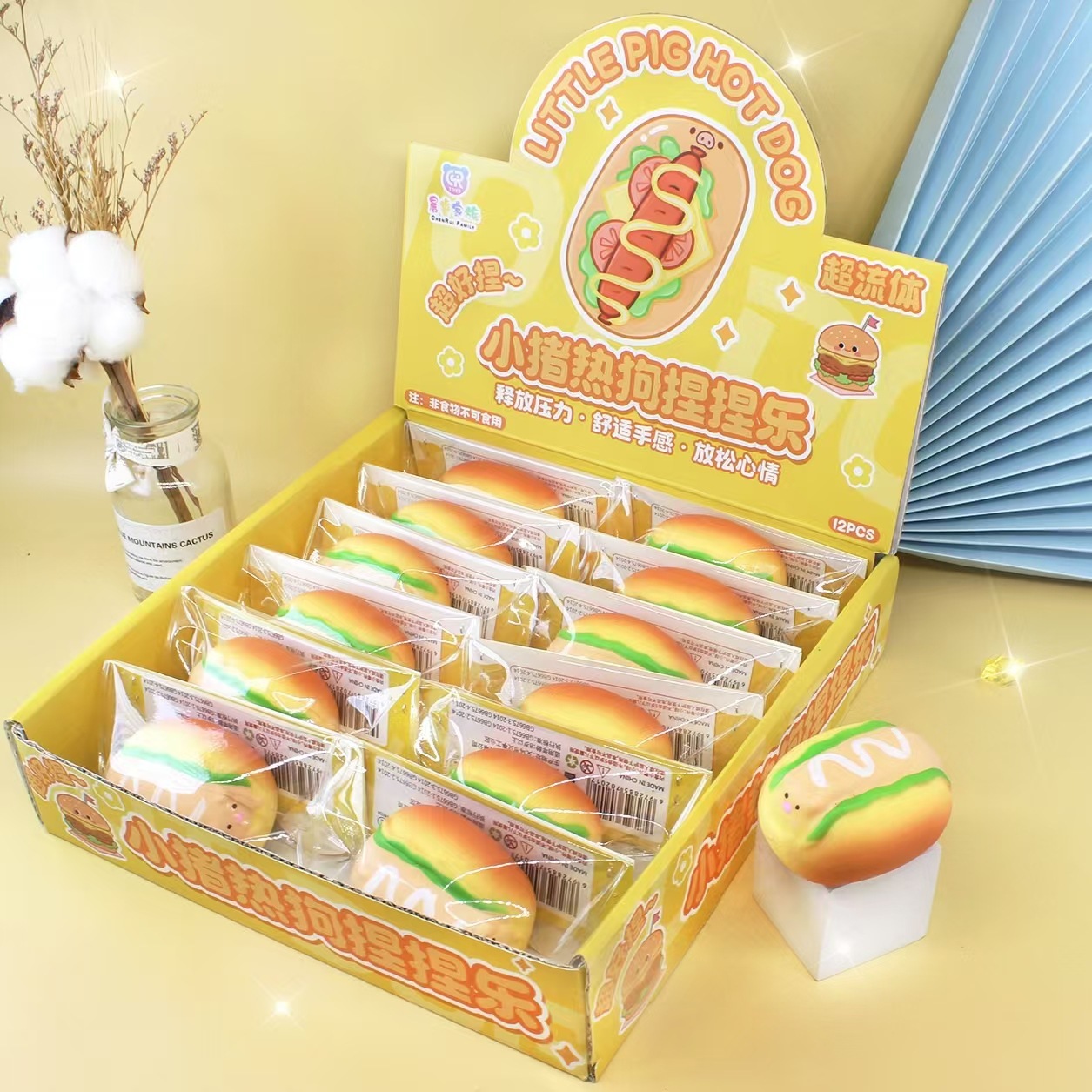 Fluid pig hot dogs-portatarjetas-en bolsa-12 piezas con caja expositora