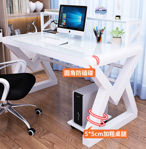 Moderner Computer tisch aus gehärtetem Glas Kommerzielle Büromöbel Computer tisch mit Monitorst änder - Product Image 3