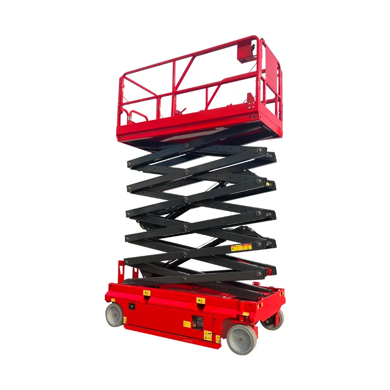 Battery powered 6-14m electric movable scissors construction lift hydraulic mobile electric scissor lift skylift
