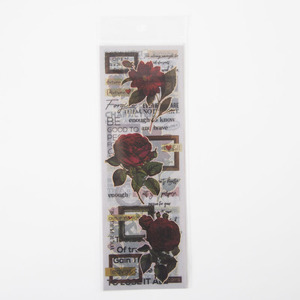 Adesivos de papel para parques bronzeadores 3 peças/pacote, notas de flores, série sonho, material de fonte decorativo para diários de plantas, 6 modelos