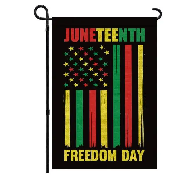 Bandera de jardín Juneteenth 19 de junio de 1865 Emancipación afroamericana Mes de la Historia Negra Día DE LA INDEPENDENCIA Estrellas y rayas