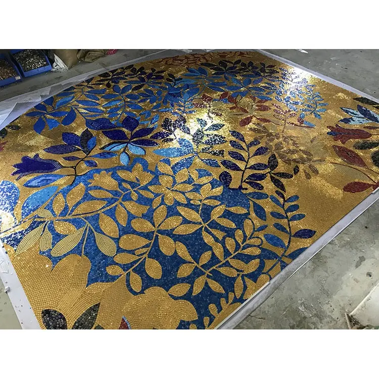 Роскошный декор лист картина стеклянная стена мозаика роспись узор плитки