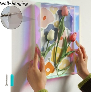 Iridescent Wall Mounted Tabletop Acrylic Shadow <strong>Box</strong> <strong>Deep</strong> Shadow <strong>Box</strong> <strong>Display</strong> Lucite Case Shadow <strong>Box</strong> <strong>Frame</strong> with Picture Slot - Product Image 1
