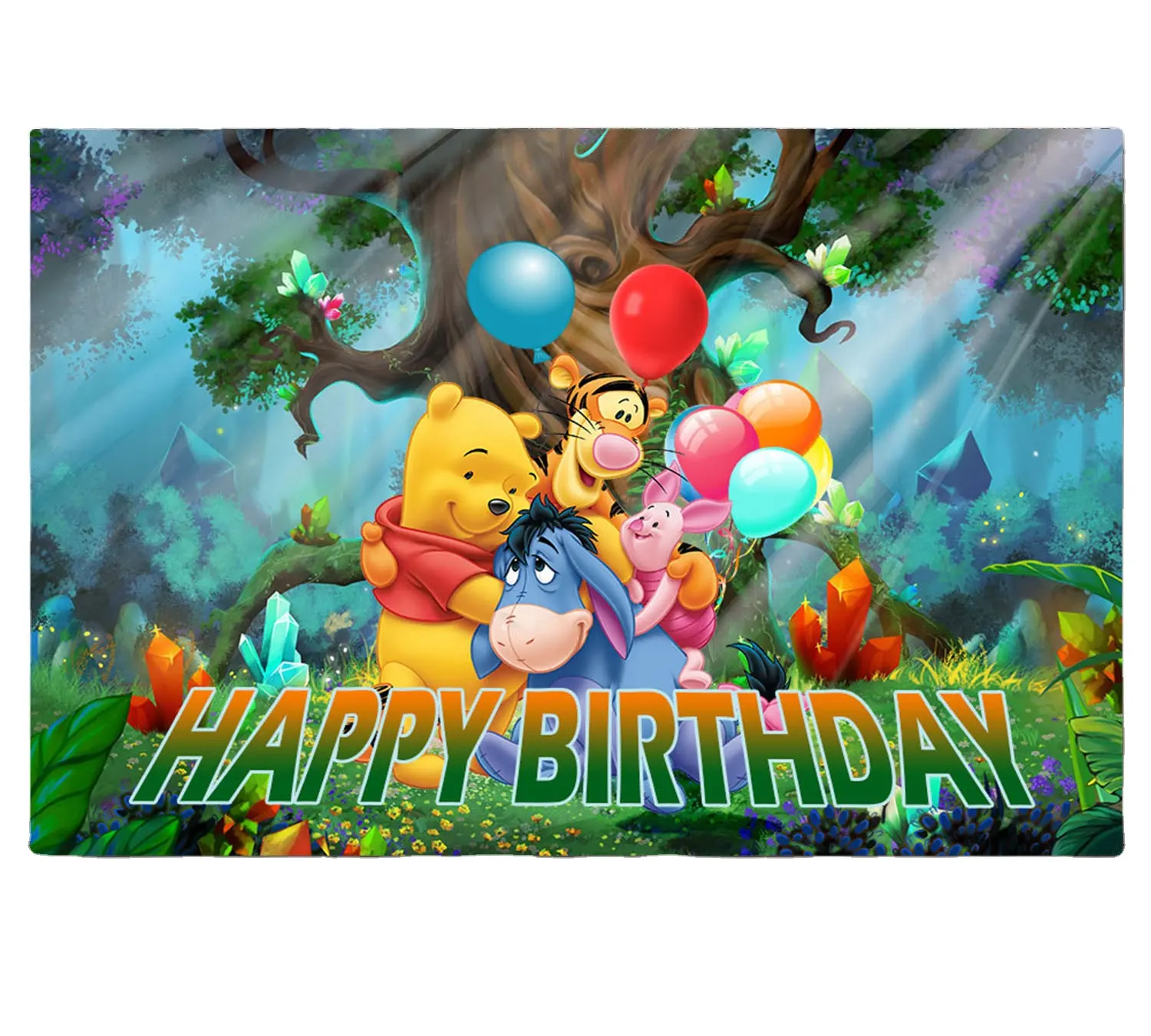 Estilo De Luxo Casa Festa De Aniversário Vinil Impresso Atacado Decoração Fundo Foto Banner Cartoon Lovely Bear Pendurado Banners