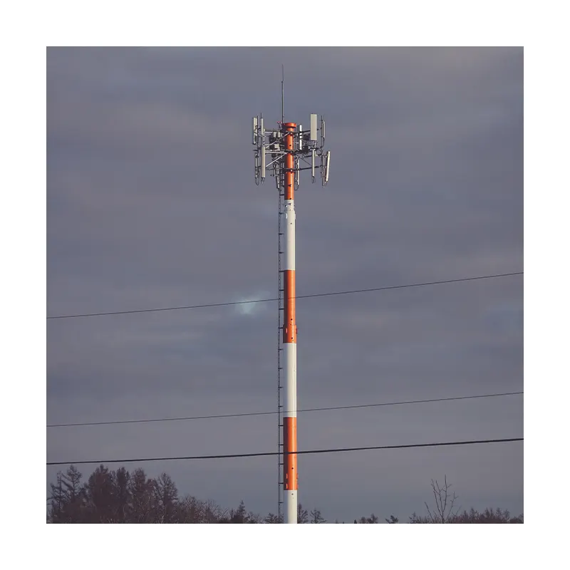 מגדל תקשורת מקצועי מותאם אישית מונופול אנטנה מגדל סולארי עם מוט פיברגלס - מגדל